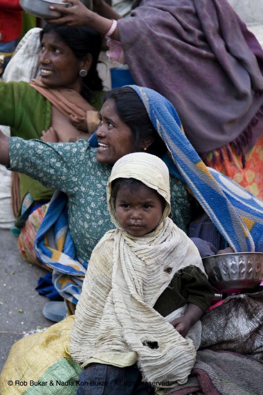 Homeless Begging for Gajak on the Holdiay of Lohri, Udaipur