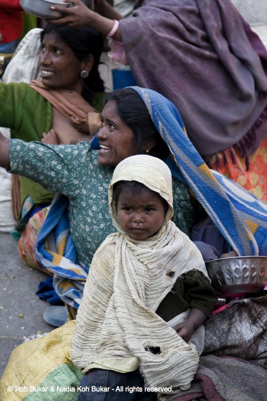 Homeless Begging for Gajak on the Holdiay of Lohri, Udaipur