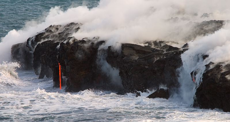 Lava Flowing into Ocean
